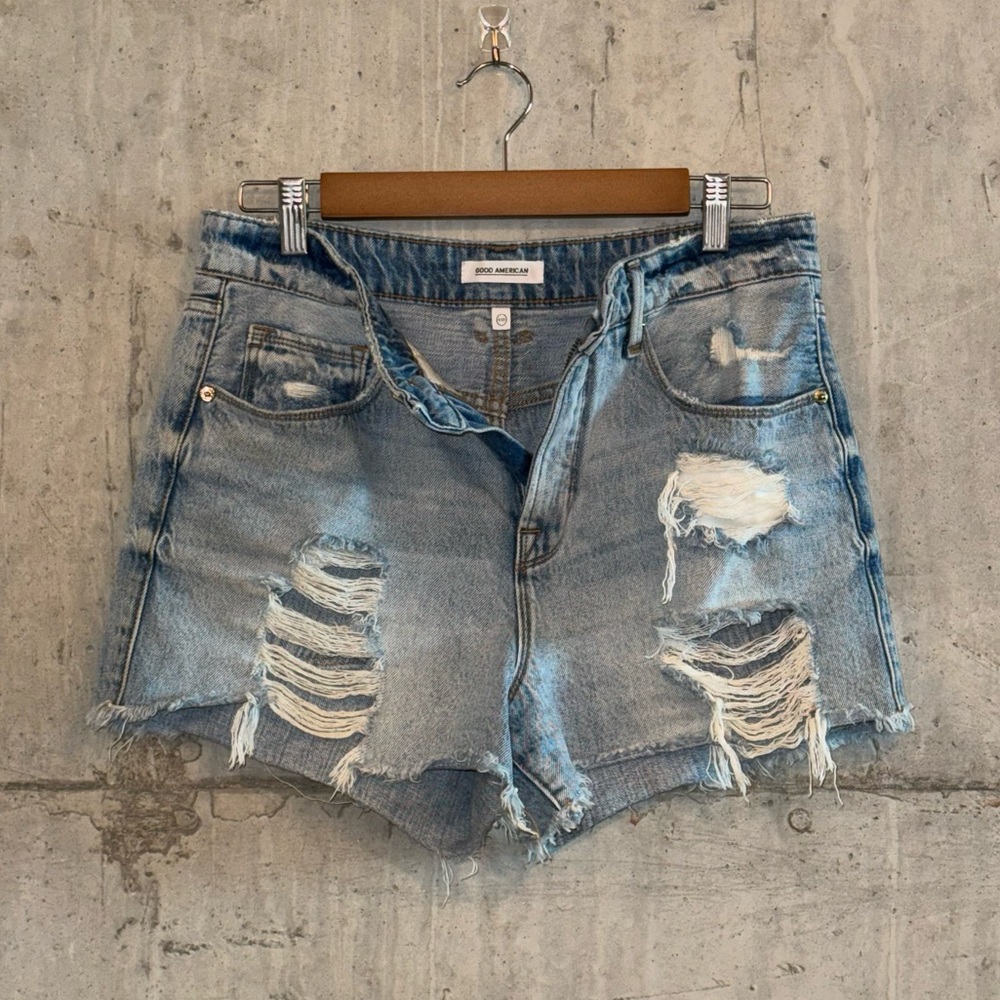 Good American Distressed Shorts